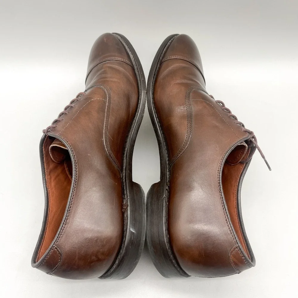 Allen Edmonds Mens 12D Park Avenue Oxford Shoes Dark Brown Leather Cap Toe